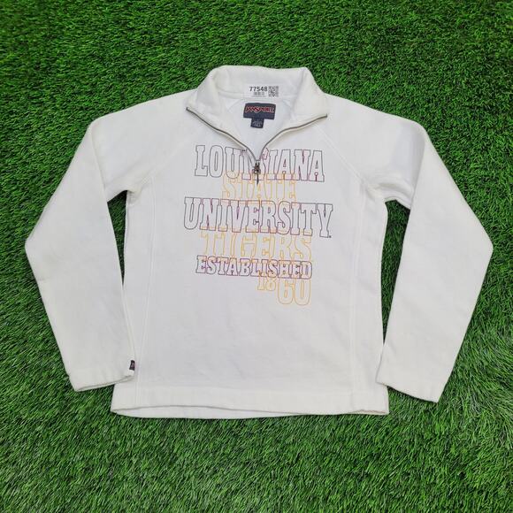 Jansport LSU-Tiger Fleece Sweater Womens Small 18x23 White - Picture 1 of 15